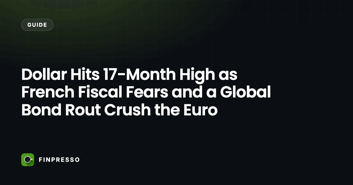 Dollar Hits 17-Month High as French Fiscal Fears and a Global Bond Rout Crush the Euro