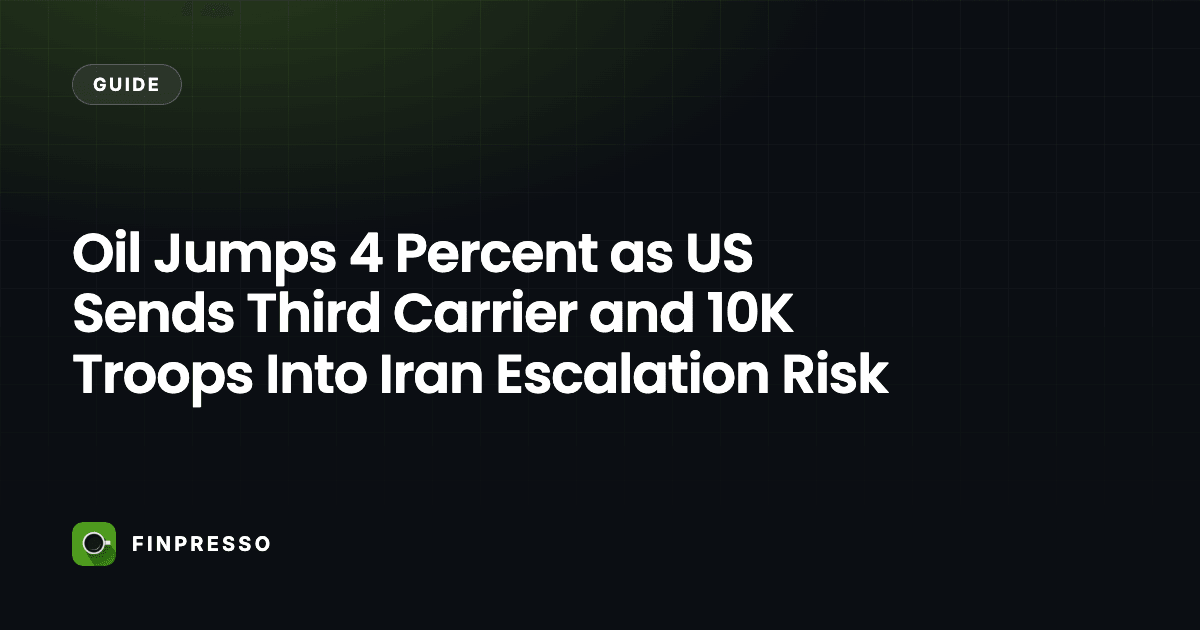 Oil Jumps 4 Percent as US Sends Third Carrier and 10K Troops Into Iran Escalation Risk